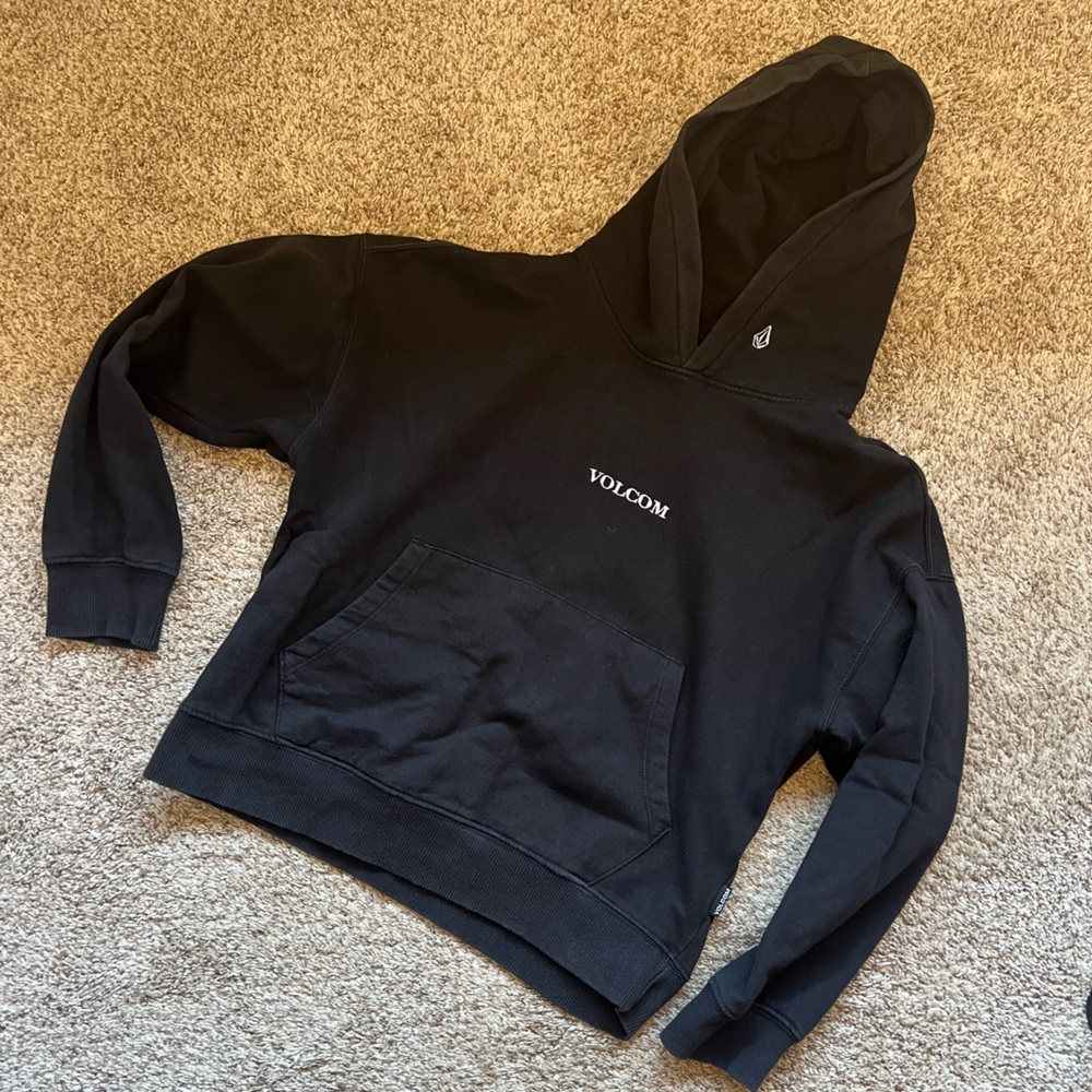 Volcom Boys Black Hoodie Sweatshirt Size Large 12